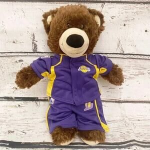 BUILD-A-BEAR LA Lakers NBA Tracksuit Teddy Bear Plush Stuffed Animal BABW